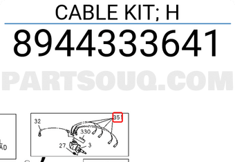 Isuzu 8944333641 CABLE KIT; H