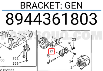 Isuzu 8944361803 BRACKET; GEN
