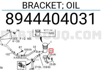 Isuzu 8944404031 BRACKET; OIL