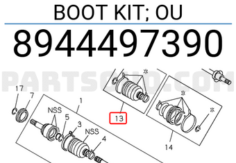 Isuzu 8944497390 BOOT KIT; OU