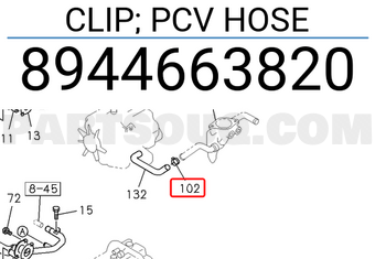 Isuzu 8944663820 CLIP; PCV HOSE