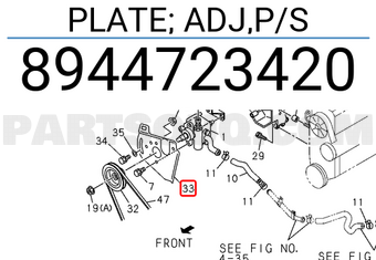 Isuzu 8944723420 PLATE; ADJ,P/S