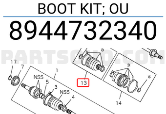 Isuzu 8944732340 BOOT KIT; OU
