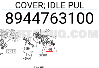 Isuzu 8944763100 COVER; IDLE PUL