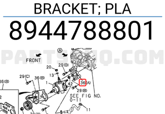 Isuzu 8944788801 BRACKET; PLA