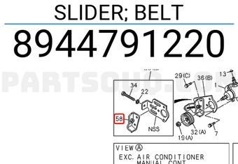 Isuzu 8944791220 SLIDER; BELT