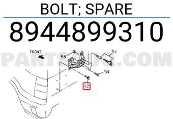 Isuzu 8944899310 BOLT; SPARE