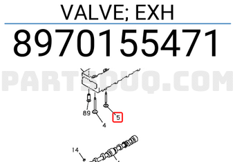 Isuzu 8970155471 VALVE; EXH