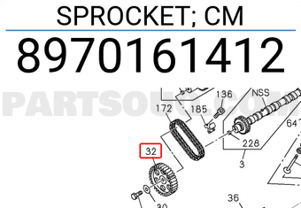 Isuzu 8970161412 SPROCKET; CM