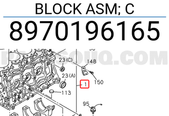 Isuzu 8970196165 BLOCK ASM; C