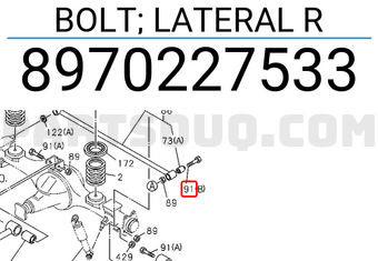 Isuzu 8970227533 BOLT; LATERAL R