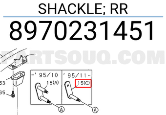 Isuzu 8970231451 SHACKLE; RR