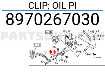 Isuzu 8970267030 CLIP; OIL PI