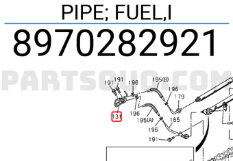 Isuzu 8970282921 PIPE; FUEL,I