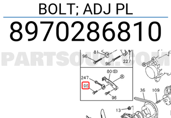 Isuzu 8970286810 BOLT; ADJ PL