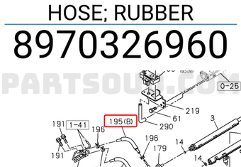 Isuzu 8970326960 HOSE; RUBBER