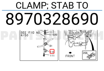 Isuzu 8970328690 CLAMP; STAB TO