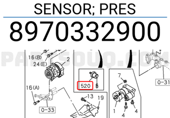Isuzu 8970332900 SENSOR; PRES