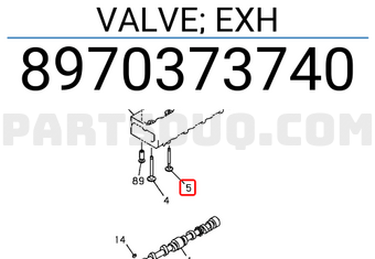 Isuzu 8970373740 VALVE; EXH