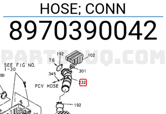 Isuzu 8970390042 HOSE; CONN