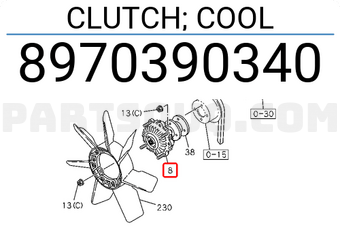 Isuzu 8970390340 CLUTCH; COOL