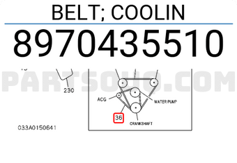 Isuzu 8970435510 BELT; COOLIN