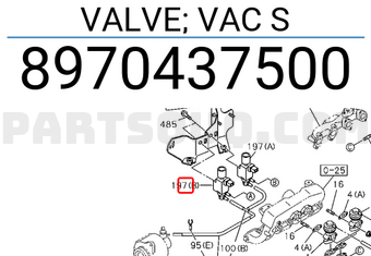 Isuzu 8970437500 VALVE; VAC S