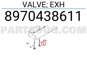 Isuzu 8970438611 VALVE; EXH