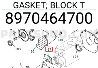 Isuzu 8970464700 GASKET; BLOCK T