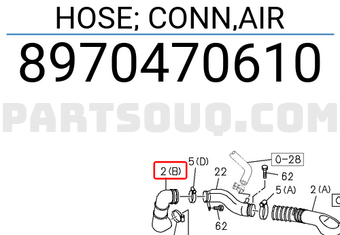 Isuzu 8970470610 HOSE; CONN,AIR