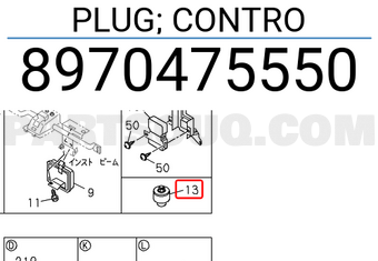 Isuzu 8970475550 PLUG; CONTRO