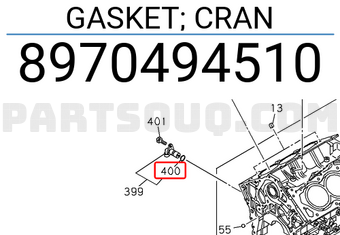 Isuzu 8970494510 GASKET; CRAN