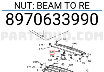 Isuzu 8970633990 NUT; BEAM TO RE
