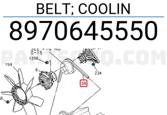 Isuzu 8970645550 BELT; COOLIN