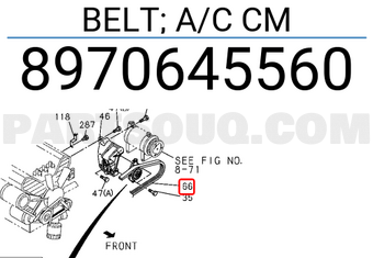 Isuzu 8970645560 BELT; A/C CM