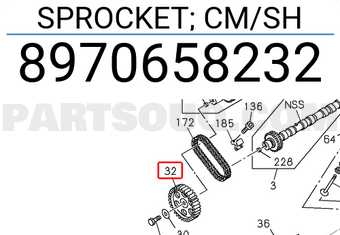 Isuzu 8970658232 SPROCKET; CM/SH