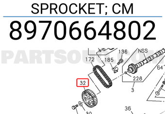 Isuzu 8970664802 SPROCKET; CM