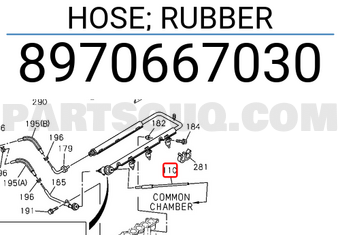 Isuzu 8970667030 HOSE; RUBBER