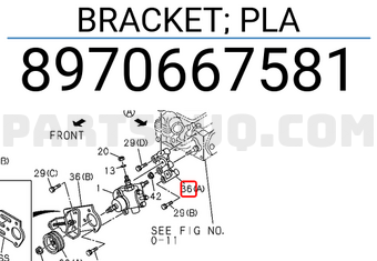 Isuzu 8970667581 BRACKET; PLA