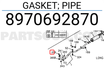 Isuzu 8970692870 GASKET; PIPE