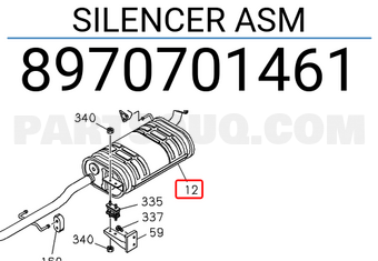 Isuzu 8970701461 SILENCER ASM