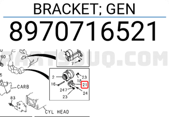 Isuzu 8970716521 BRACKET; GEN