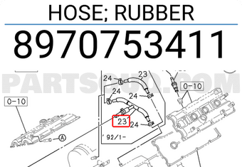 Isuzu 8970753411 HOSE; RUBBER