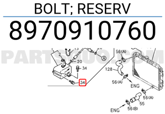 Isuzu 8970910760 BOLT; RESERV