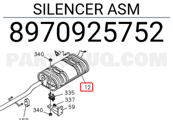 Isuzu 8970925752 SILENCER ASM