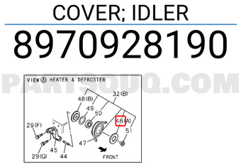 Isuzu 8970928190 COVER; IDLER