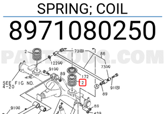 Isuzu 8971080250 SPRING; COIL