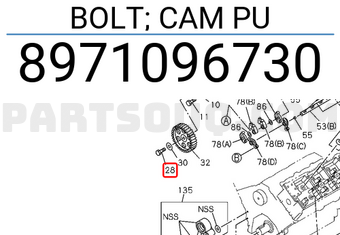 Isuzu 8971096730 BOLT; CAM PU