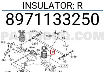 Isuzu 8971133250 INSULATOR; R