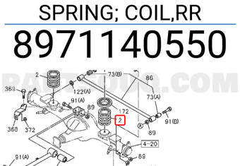 Isuzu 8971140550 SPRING; COIL,RR